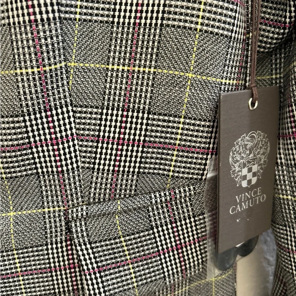 Vince Camuto plaid one-button notched lapels blazer‎ size 0